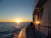 boat at sunset